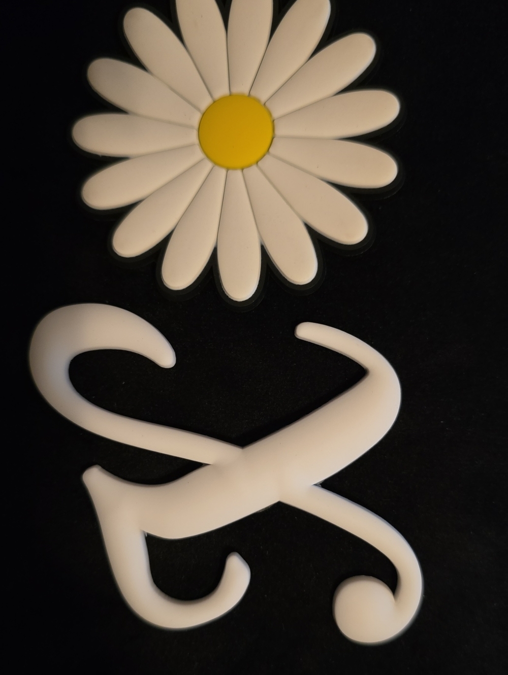 Bogg Bag Daisy Flower & Decorative Monogram Accent - White & Yellow